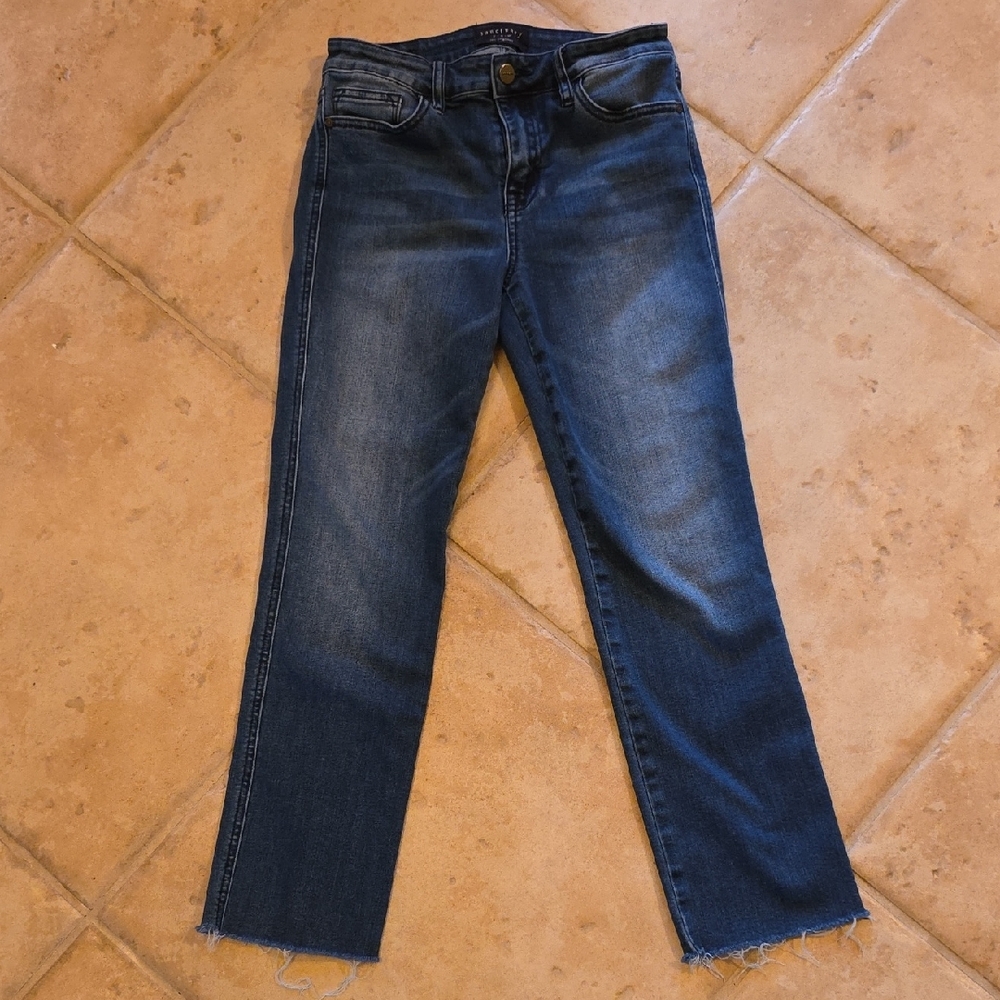 Sanctuary Denim Modern Straight Crop Jeans Standard‎ Rise Blue Size 26